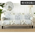 thumbnail image 2 of Patchwork Scalloped Printed Furniture Protector. Stain Resistant Couch Cover. (Sofa, Grey), 2 of 6