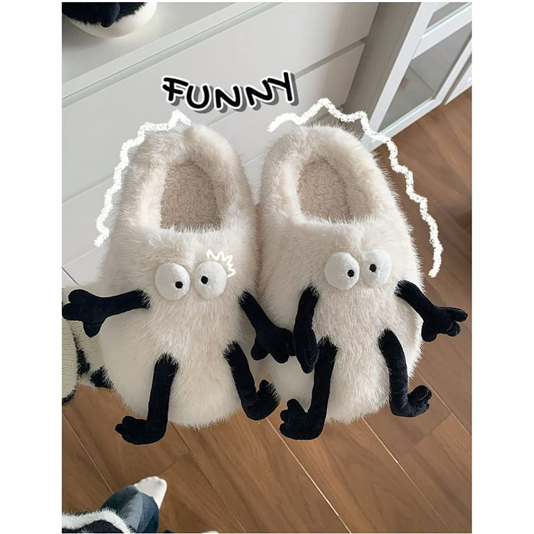 CoCopeaunt Coal Briquette Slippers Funny Fluffy Warm House