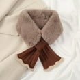 thumbnail image 2 of UTSJKR Women Winter Plush Scarf,Fur Scarf Neck Warmer,Womens Fur Collar Scarf,Furry Criss Cross Scarf Faux Rex Rabbit Hair Scarf Coffee, 2 of 4