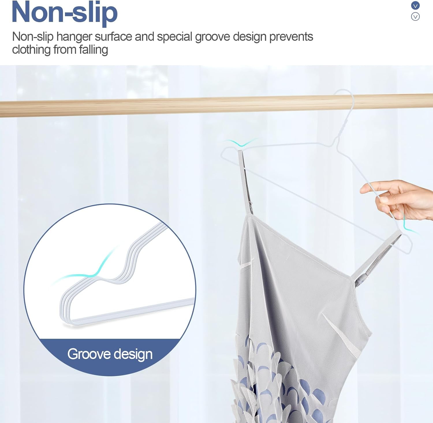 Specilite Wire Clothes Hangers 50 Pack 16.7 Inch, Ultra Thin Metal Wire Hanger, Space Saving-White