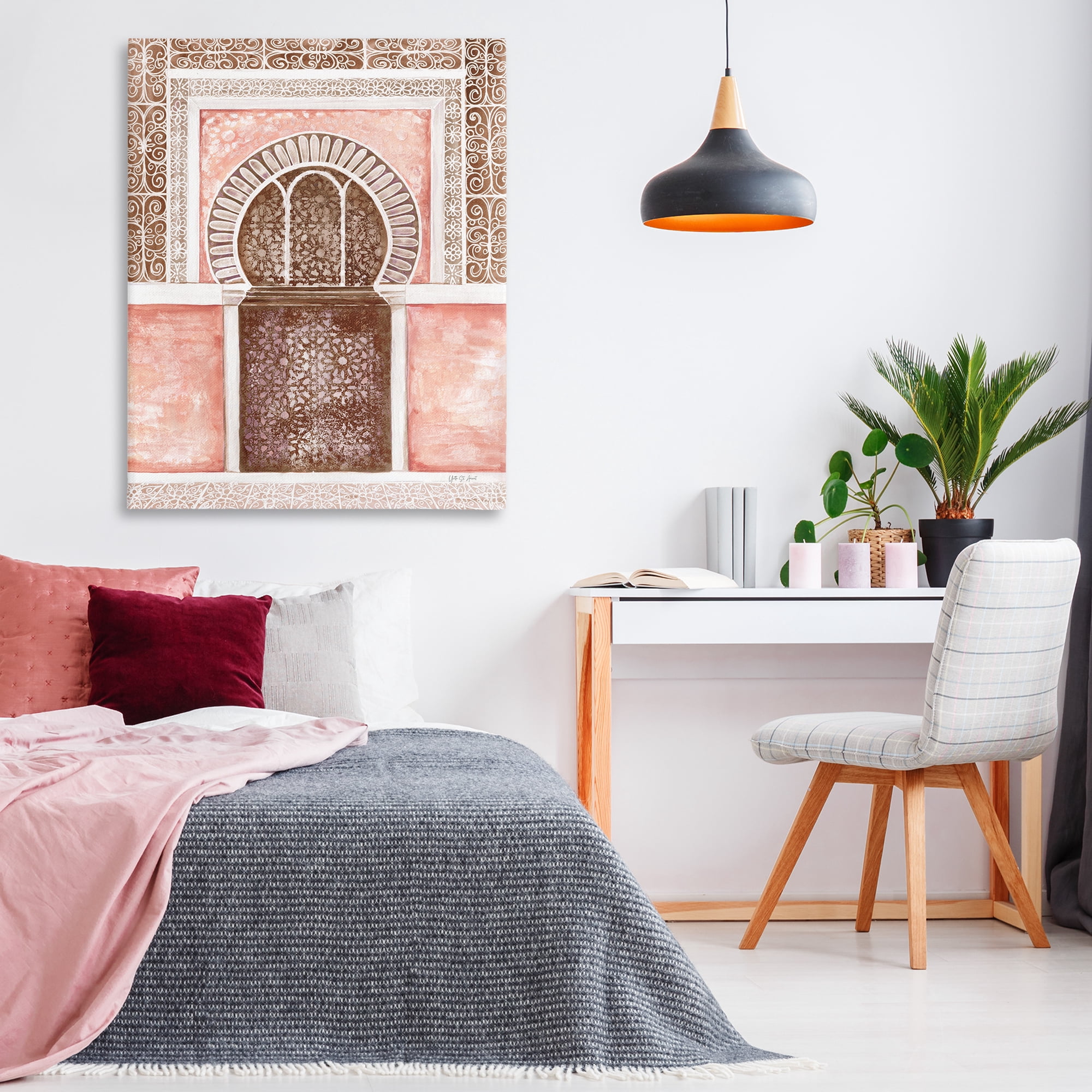 Stupell Industries Moroccan Tiled Alcove Buildings & Architecture Painting Wrapped Canvas Art Print Wall Art, 36 x 48