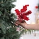 thumbnail image 1 of Ramo de flores artificiales navideñas | Arreglo de flor de Pascua de plástico rojo | Centro de mesa festivo de 23 cm para decoración del hogar, 1 of 6