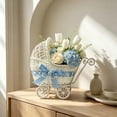 thumbnail image 5 of YingYouFu Mini Wicker Stroller Decoration, Rattan Doll Carriage Woven Candy Basket Centerpiece Decor for Weddings Showers, Decorative Flower Girl Cart, Event Centerpiece Decoration, 5 of 6