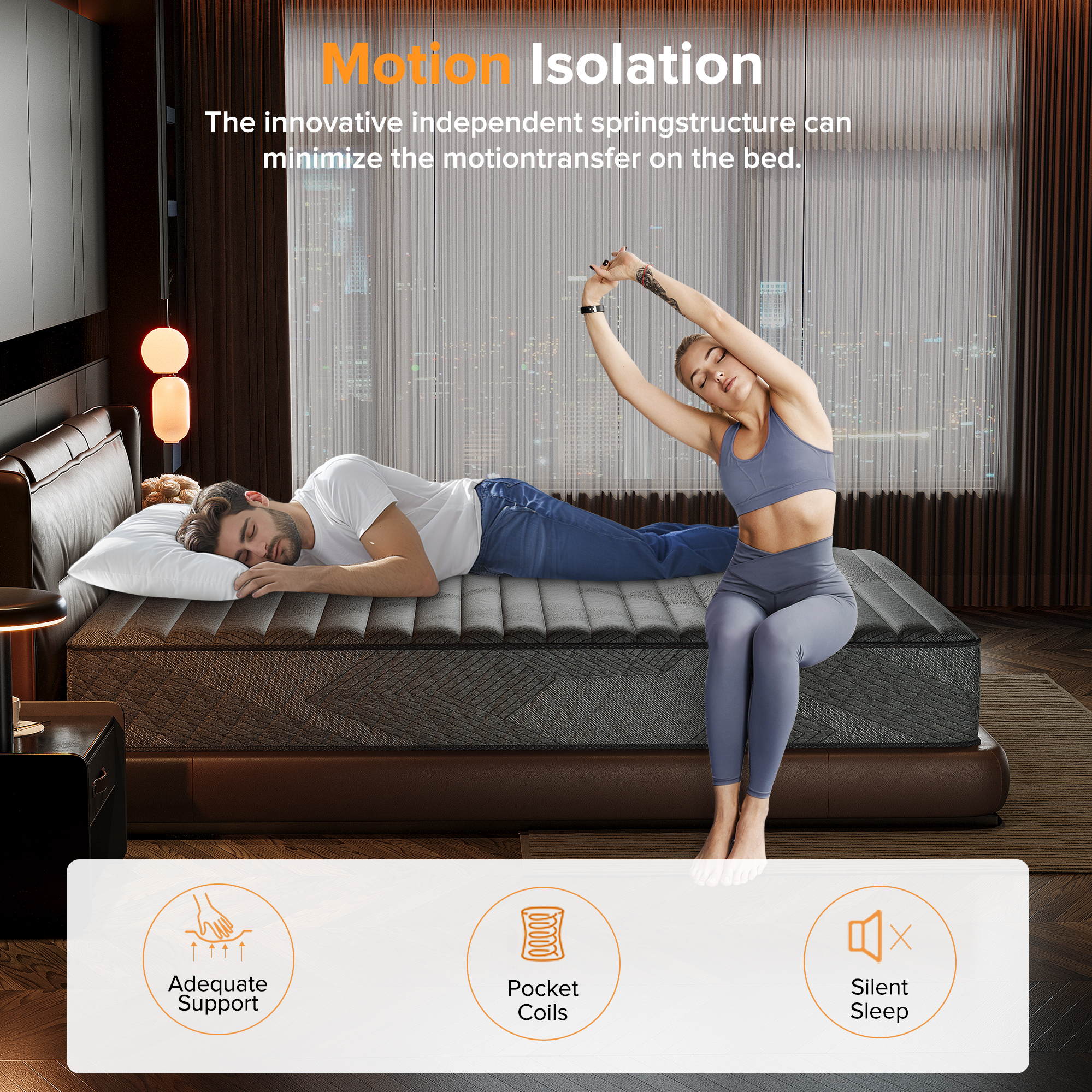 Full Mattress 12 Inch Hybrid Mattress Gel Infused Memory Foam Pocket Spring for Support and Pressure Relief CertiPUR-US Certified Bed-in-a-Box