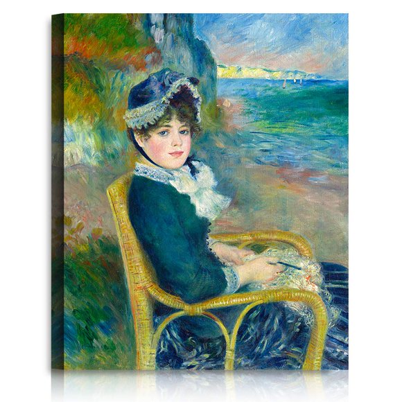 A&T ARTWORK by The Seashore by Pierre-Auguste Renoir The World Classic Art Reproductions, Giclee Canvas Prints Wall Art for Home Decor, 30x24 inches