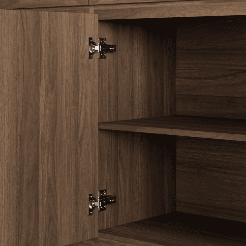 63.1" Sideboard Buffet Cabinet with Storage, 2 Drawers & 4 Doors, Large Kitchen Dining Room Credenza, Coffee Bar Table, Walnut