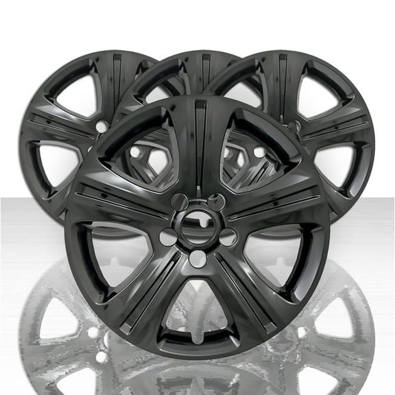Set of 4 17" 5 Split Spoke Wheel Skins for 15-17 Dodge Charger SE - Gloss Black