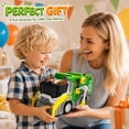thumbnail image 3 of JoyStone Large Garbage Truck Toy with Lights & Music, Recycling Truck Playset with 2-Car Launcher, 4 Trash Bins and Movable Mechanical Arms for Kids Ages 3+, 3 of 10