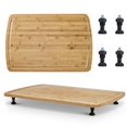 thumbnail image 6 of Raised Bamboo Stovetop Cutting Board 30x20" – Adjustable Legs, Juice Grooves, Dual-Purpose Chopping Block for Electric & Gas Stoves, RV/Camper Sink Cover, Easy to Clean, 6 of 7