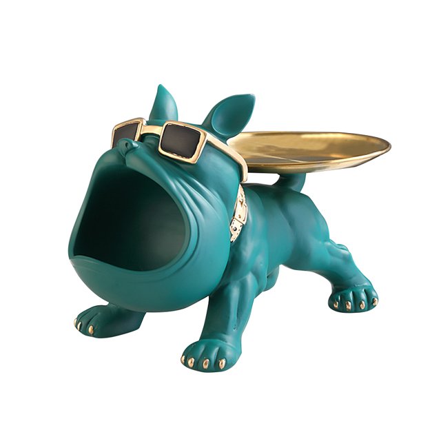 Figuritas de arte Bulldog con llavero de resina de palé, figurita para el hogar y la sala de estar Hugtrwg Para estrenar