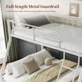 thumbnail image 4 of Capri Twin over Full Size Metal Bunk Bed for Teens Adult with 12" Under-Bed Storage & Ladder & Full-Length Guardrail, Space-Saving, Heavy-duty, White, 4 of 11