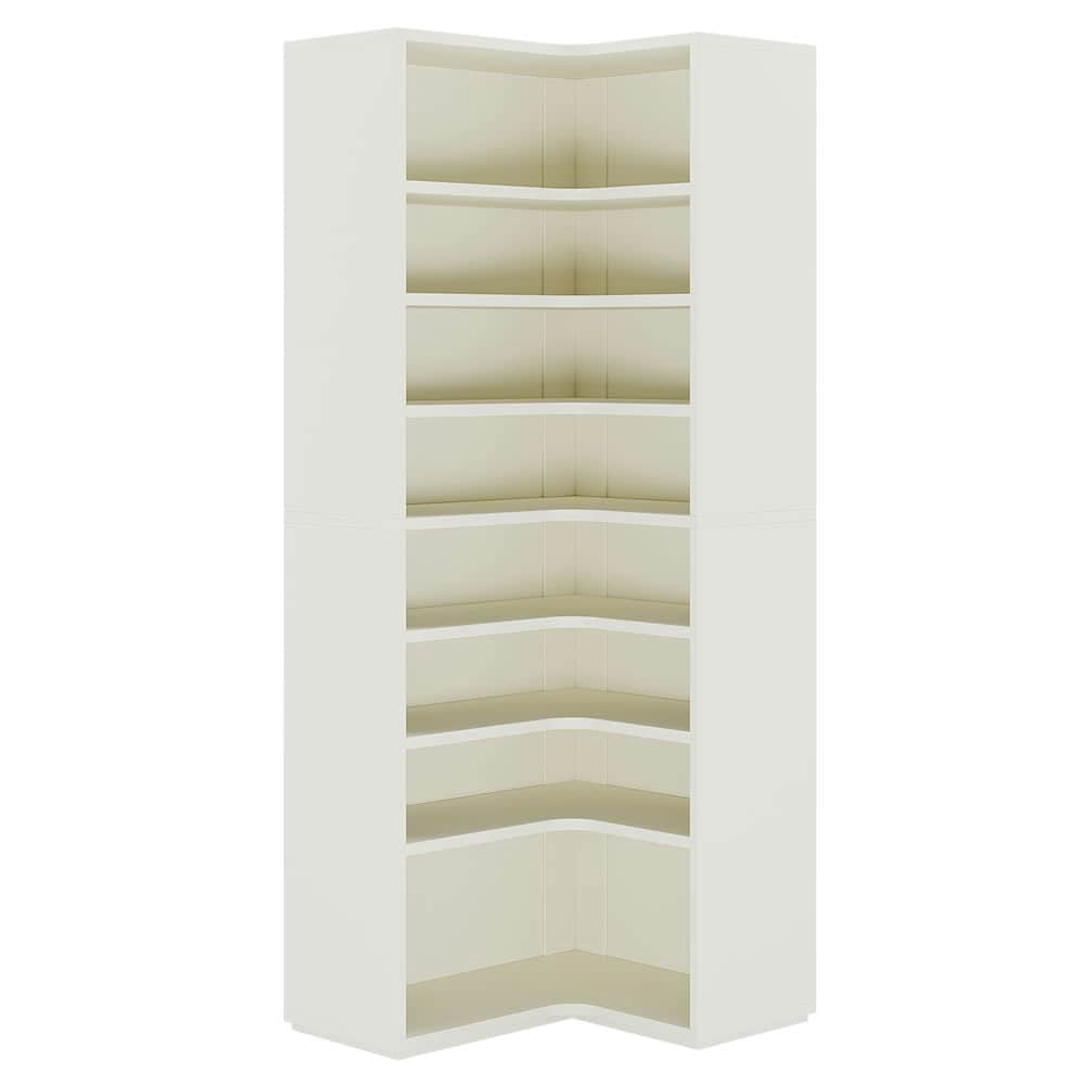 Spaco 9-Tier Shoe Cabinet, 24-32 Pairs Freestanding Shoe Rack Shoe Organizer, Sleek and Modern Shoe Cabinet for Indoor as Home, Office, White