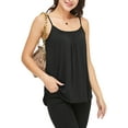 thumbnail image 3 of QRIC Women's Basic Solid Cami with Built-in Shelf Bra Flowy Swing Pleated Camisole With Adjustable Straps (S-4XL), 3 of 6