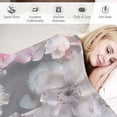 thumbnail image 3 of Pink Floral Blanket Gifts for Women Girls Grey White Peony Flower Blossom Throw Blankets for Bed Room Couch Soft Lightweight Warm Cozy Decor Big Lush Flowers Abstract Art, 3 of 6