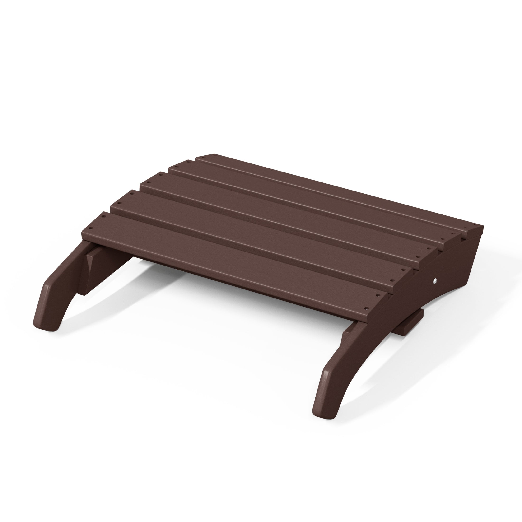 WestinTrends Dylan Outdoor Lounge Chairs Set of 2, 4 Pieces Seashell Adirondack Chairs with Ottoman Set, All Weather Poly Lumber Outdoor Patio Chairs Furniture Set, Dark Brown