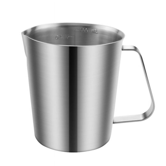 Stainless Steel Measuring Cup with Handle and Pour Lip, Metal Pitcher Oz ML Marking, 16OZ/500ML,