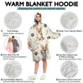 thumbnail image 5 of Wearable Oversized Blanket,Cartoon Corgi Dog and Footprints Wearable Blanket Hoodie for Adults,Cozy Hooded Blankets with Super Pockets,Super Warm Fuzzy Pullover for Women & Men, 5 of 6