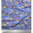 thumbnail image 1 of Soimoi Blue Cotton Duck Fabric Lion,Giraffe & Elephant Kids Fabric Prints by Yard 42 Inch Wide, 1 of 1