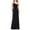 Black - blackpeach, variant on XSCAPE Womens 2-Tone Slit One Shoulder Gown Dress, Black, 4