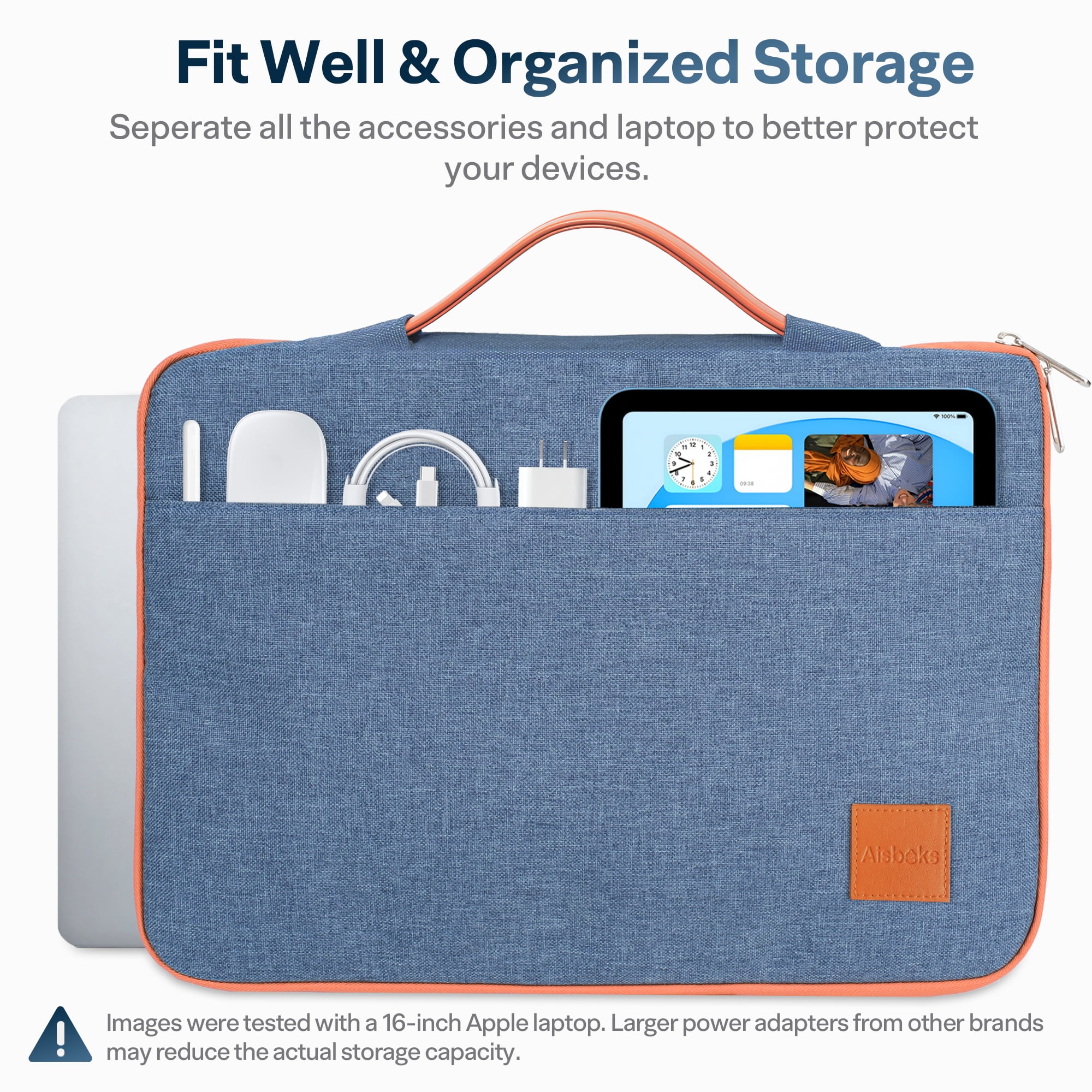 Laptop Sleeve 15.6''-17'',Zipper Laptop Bag 16'',Laptop Case Compatible with Apple MacBook,HP,Dell,Acer,Asus Notebook,Shockproof Soft Padded Cover Carrying Computer Bag,Denim Blue