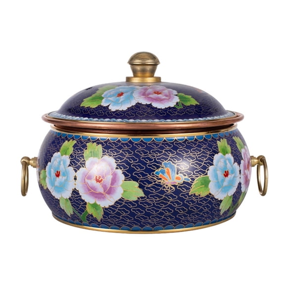 Copper pot for stove, pasta pot, casserole with lid, double-ear soup pot, handmade shabu, pot hot pot, for picnic, stove, household, cooking at home