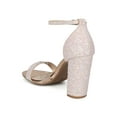 thumbnail image 3 of Women Multi Glitter Leatherette Open Toe Wrap Chunky Heel Sandal - 18144, 3 of 6