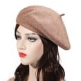 thumbnail image 2 of DLAPL Wool Beret Hat for Women Solid Color Classic French Style Beret Cap （Coffee）, 2 of 4