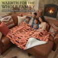 thumbnail image 4 of Sacred Thread Fleece Blanket South Western, Reversible Mexican, Vibrant Aztec Blankets and Throws for Aztec Decor for Home (Peach Flannel / Sherpa) (Throw (40''x60''), 4 of 10