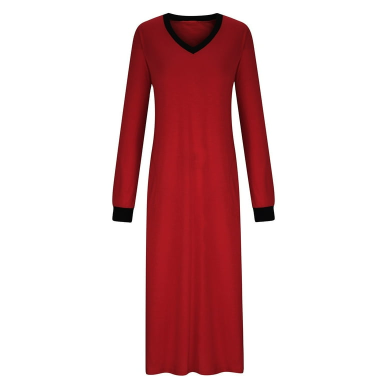 ladies red long sleeve dress Red Sequined V-neck Long Sleeve Crafted Satin Slit Prom Dress