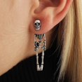 thumbnail image 2 of Pendientes colgantes de calavera y esqueleto para mujer, aretes con colgante de tela de araña fantasma, Punk, regalo de joyería, novedad de Halloween, 2023, 2 of 4