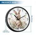 thumbnail image 3 of Voice Activated Clock with Glow Light 12 Inch Large Silent Wall Clock Battery Operated for Home Decor Watercolor Bunny in Floral, 3 of 8