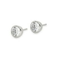 thumbnail image 3 of 925 Sterling Silver Solid Polished Post 7mm Cubic Zirconia Round Bezel Stud Earrings 7x7mm Wide Stud Earring for Women, 3 of 5