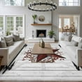 thumbnail image 3 of Large Area Rugs for Living Room Bedroom, Texas Star Retro 8'x10' Rug Washable Carpet Runner Indoor Outdoor, Vintage Red Wooden Berry Non Slip Floor Mats Rug for Kitchen, Patio, 3 of 8