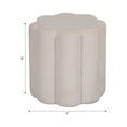 thumbnail image 3 of Petal Shaped Boucle Ottoman for Home Decor - Boho Vanity Chair for Bedroom and Office Accent - Foot Rest Stool for Living Room, Reading Nook, and Small Spaces - 18", White, 3 of 10