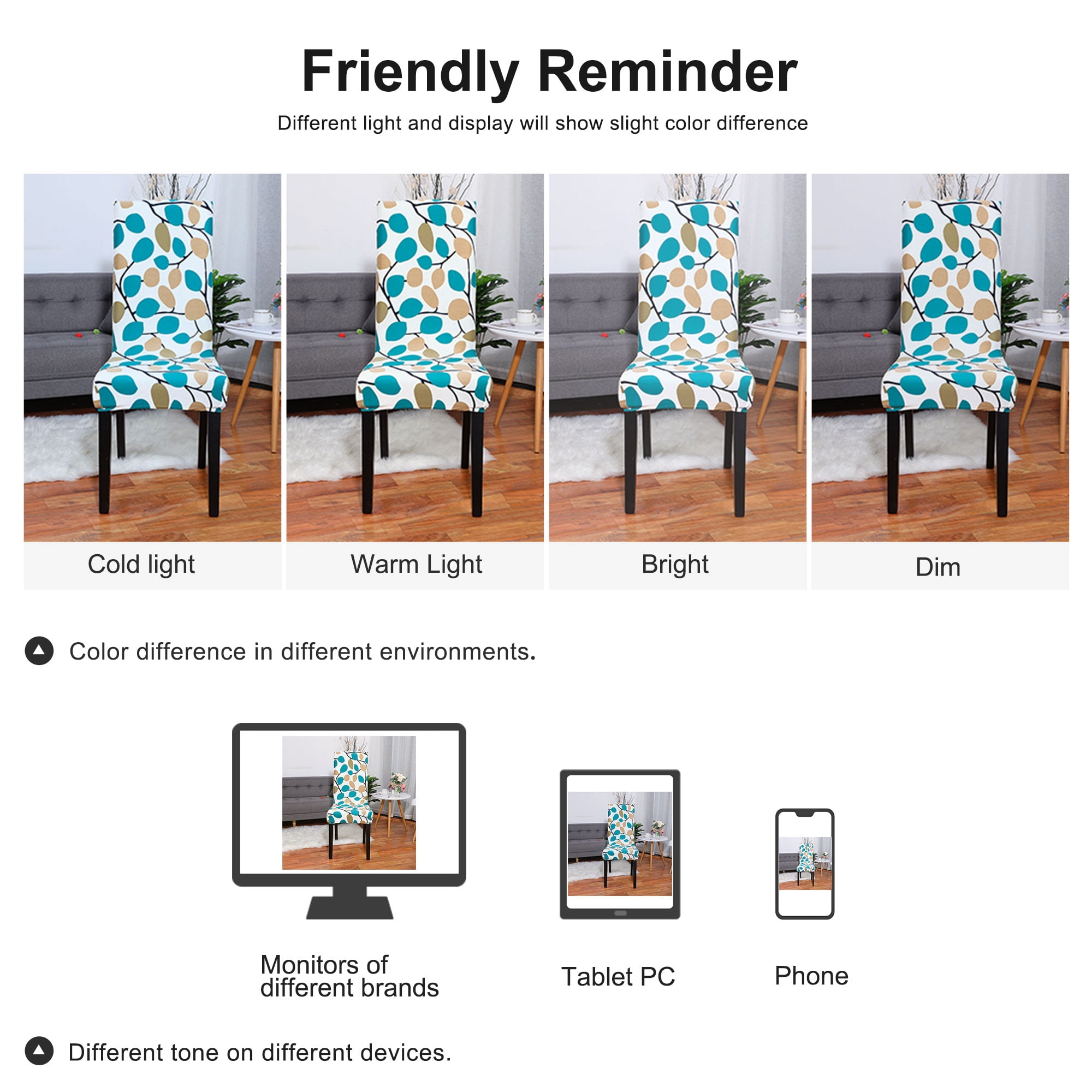 Unique Bargains Stretch Washable Dining Chair Cover Set Blue and Brown