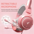 thumbnail image 3 of SOMIC GS510 Casque de Jeu, Casque Oreilles de Chat Casque de Jeu pour PC avec Micro Rétractable à Réduction de Bruit, Son Stéréo, Couvre-Visage DIY pour PC, PS4, PS5, Xbox One (Seulement la Lumière DEL Blanche)-Rose, 3 of 7