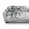 thumbnail image 3 of Octopus Soft Flannel Fleece Throw Blanket, Sea Mandala Floral Ocean Animal Tribal Leaves Hand Drawn Art, Cozy Plush for Indoor and Outdoor Use, 50" x 60", Black White, by Ambesonne, 3 of 6
