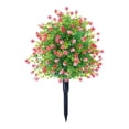 thumbnail image 2 of Arbustos de árboles topiarios artificiales Plantas falsas para exteriores con arbustos con estacas de tierra para Rojo, 2 of 9