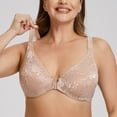 thumbnail image 6 of MELENECA Women's Plus Size Front Closure No Padding Full Coverage Lace Underwire Bra Beige 46F, 6 of 6
