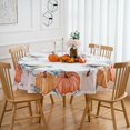 thumbnail image 4 of Nappe Ronde d'Automne Orange Citrouille 70 Pouces Action de Grâce Citrouille Carreaux Buffalo Nappe - Récolte d'Automne Polyester Housse de Table Réutilisable Résistante à l'Eau pour Fête des Fêtes Pique-Nique Extérieur, 4 of 6