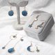 thumbnail image 2 of 5 pares de pendientes asimétricos con forma de planeta, estrella y luna, joyería de estrella, pendientes para mujer, 2 of 4