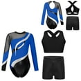 thumbnail image 6 of iiniim Girls 3 Piece Gymnastics Outfit Dance Bodysuit Dancewear Tank Ballet Unitards Royal Blue 12, 6 of 6