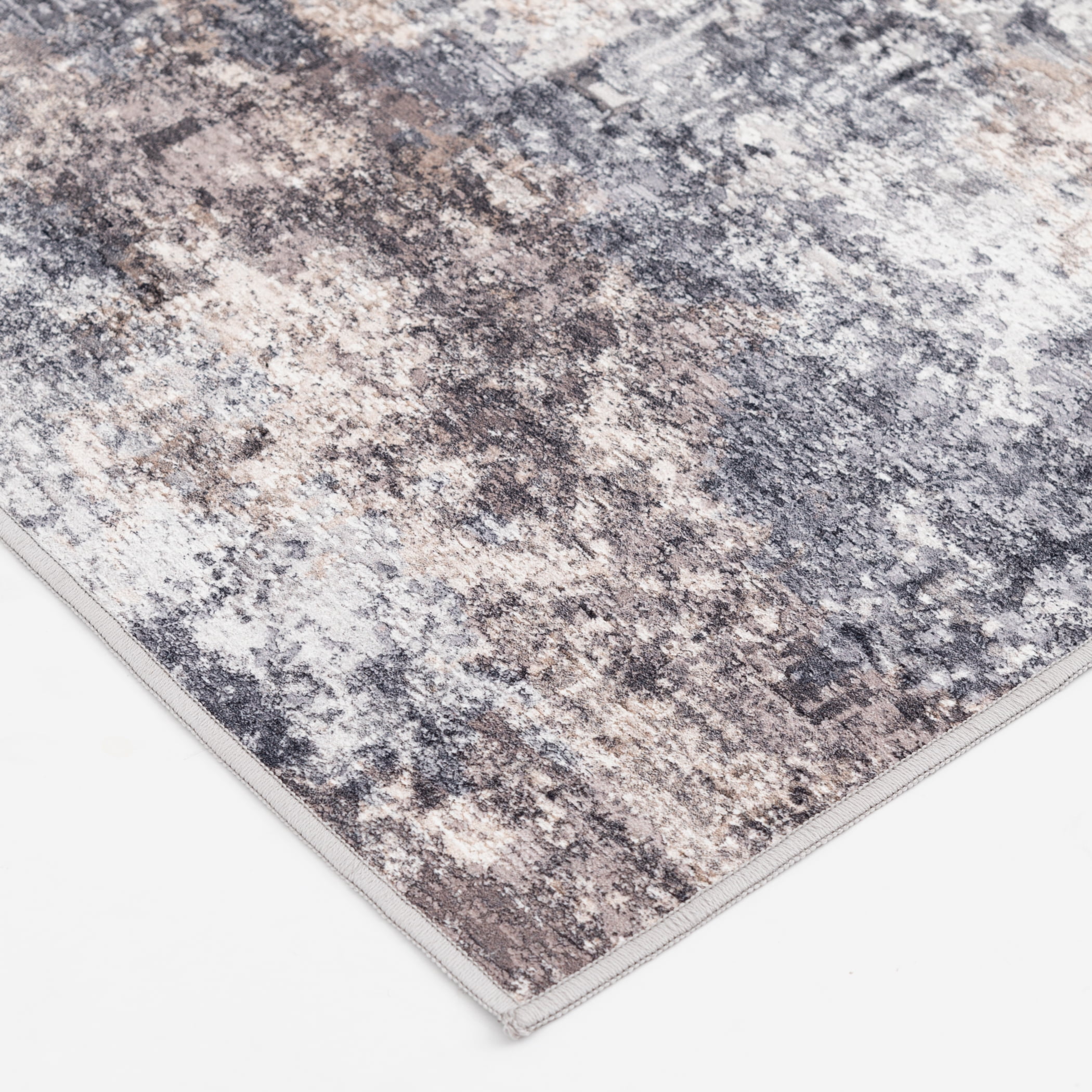 Better Homes & and Gardens Abstract Machine Washable Indoor Area Rug, Neutral, 5'x7'