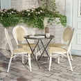 thumbnail image 3 of Flash Furniture 4 Pack Indoor/Outdoor Commercial Thonet French Bistro Stacking Chair, Natural PE Cane Rattan and White Aluminum Frame, 3 of 14