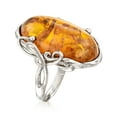 thumbnail image 2 of Ross-Simons Orange Amber Ring in Sterling Silver, Women's, Adult, 2 of 6