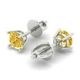 thumbnail image 2 of Clara Pucci 0.5Ct Natural Citrine Round Cut VVS1 Screw Back Stud 14k Solid hypoallergenic Gold Designer Earrings For November, 2 of 7