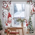 thumbnail image 3 of Grey Snowman Christmas Sheer Curtains 96 Inches Long, Xmas Tree Branch Birds Light Filtering Window Curtains for Living Room/Bedroom, Rod Pocket Voile Sheer Curtain Drapes, 52"W x 96"L, 2 Panels, 3 of 9