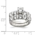 thumbnail image 3 of Auriga Fine Jewelry 925 Sterling Silver Cubic Zirconia Wedding Ring Size 7 for Women, 3 of 6