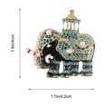 thumbnail image 2 of CRAFTHROU Elephant Brooch Pin Rhinestone Suit Brooch Green Alloy 1Pc Fashion Garment Accessory, 2 of 5