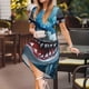 thumbnail image 3 of Disketp Cartoon Cute Shark para Vestido de Manga Corta para Mujeres, Vestidos de Verano para Mujeres, Casual y Holgado para la Playa, 3 of 6
